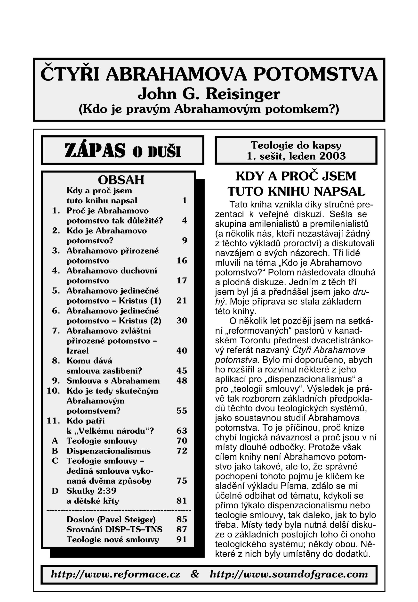 Čtyři Abrahamova potomstva - John G. Reisinger - PDF